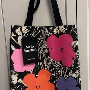 Andy Warhol Floral Canvas Tote
